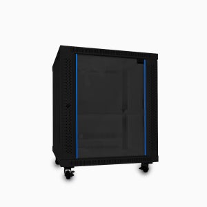 마하링크 ML-H750B 15U H750 D600 W600 슬림너트 강화유리 허브랙 통신랙 블랙