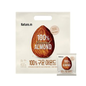 네이처엠 100% 구운 아몬드 600g X 1봉 (20g x 30팩) / 소포장 하루견과