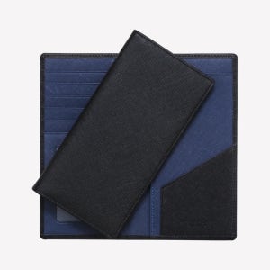 마뜨 레더 가죽 사피아노 슬림 남성 장지갑 (블랙+스틸블루)w22835