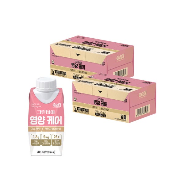정식품 그린비아 영양케어 구수한맛 200ml 36팩 균형 영양식 성인 노인 환자 고소한 어르신 음료 보충 직장인 완전 대용식 요양원 간식 대두추출액 기반