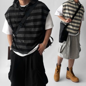 남자여름니트조끼 여름후드조끼