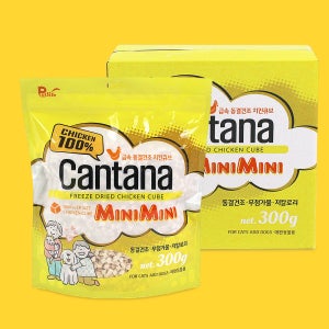 칸타나 동결건조 강아지 고양이간식 미니미니 치킨 큐브, 300g, 1개