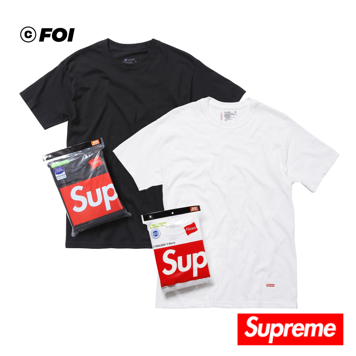 슈프림 헤인즈 태그리스 반팔 티셔츠