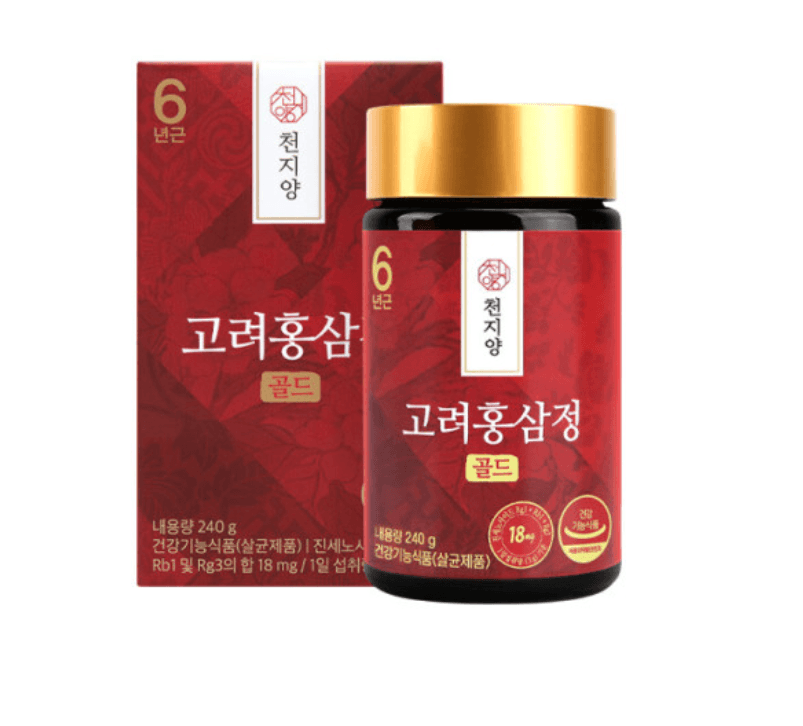천지양 공동기획 6년근 고려 <b>홍삼</b>정골드 (240g) 진세노사이드 18mg 선물용 쇼핑백