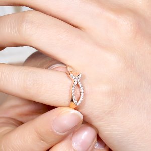 14k 18k 글리터 물고기 반지 애끼 우정 금 행운