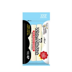 ANF 화이트 밀크스틱 4p 강아지 천연 물소가죽 껌