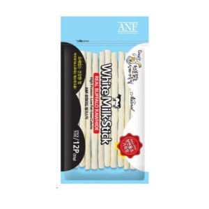 ANF 화이트 밀크스틱 12p 강아지 천연 물소가죽 껌