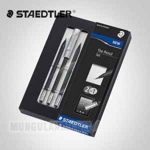 스테들러 연필 세트(터치 펜슬 3자루+메탈캡 연필깎이)