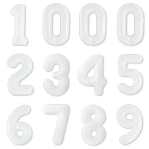 파티아일랜드 80cm 숫자 호일 풍선 12p 세트 화이트 생일이벤트 숫자풍선 32인치