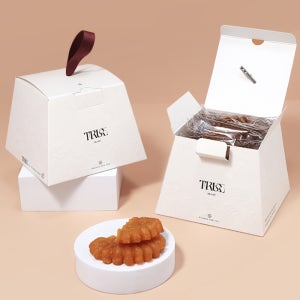 [4531]리본설기 1호 답례 - 100개 답례 디저트 떡박스