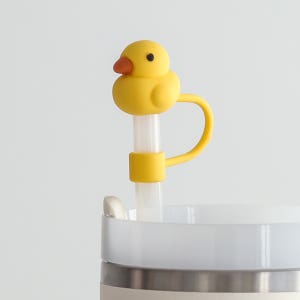 스탠리 텀블러 호환 빨대마개 10mm 빨대 뚜껑 캡 실리콘커버 노란오리