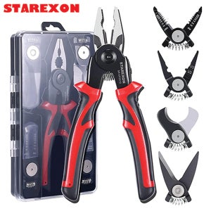 스타렉슨 5in1 멀티 플라이어 SR-CP251S 스트리퍼 압착 케이블 커터 가위 펜치