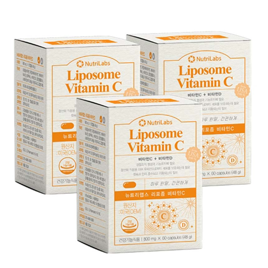<b>뉴트리</b>랩스 리포좀 리포솜 비타민C 800mg X 60캡슐 x 3개 (6개월분)