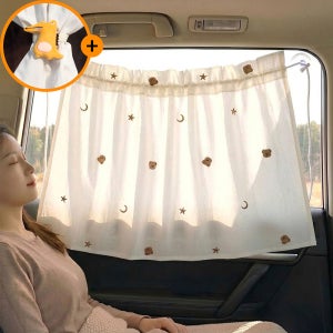 세이보링 차량 햇빛 가리개 차량용 자동차 차 햇빛가리개 커튼 곰돌이