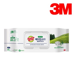 3M 스카치브라이트 베이킹소다 물걸레 청소포 마일드 대형 25매