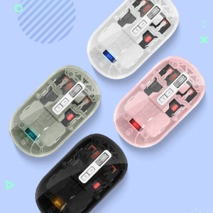 지클릭커 오피스프로 아이스푸딩 OP40 투명 블루투스 무선 마우스 블랙