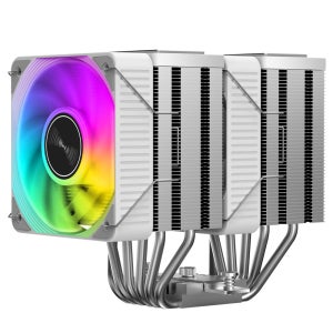 지우샥 공랭쿨러 CPU 쿨러 컴퓨터 방열 냉각 쿨링팬 공냉식쿨러 JF200 MINI Crystal Auto RGB 화이트