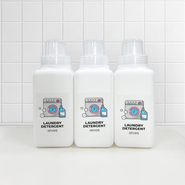 미디엄라이프 세탁 세제통 세제 소분 용기 액체 가루 리필 라벨포함 600ml
