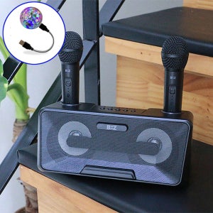 블루투스 노래방 무선마이크 BZ-K1010C 듀얼 마이크+스피커 포함