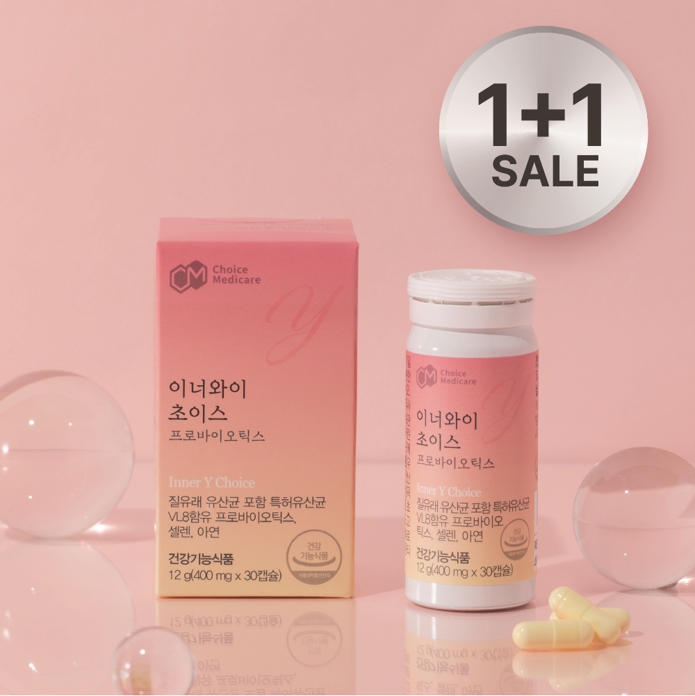 1+1 초이스온 여성유산균 질 유래 유산균 이너와이 초이스 멀티<b>프로바이오틱스 생유산균</b>