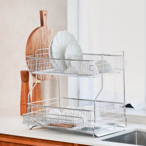 공감스토어 식기건조대 스텐304 설거지 싱크대 선반 그릇 정리대 2단 가로형