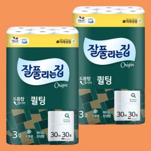 잘풀리는집 퀼팅 오리지널 3겹 30m 30롤 2팩