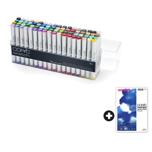 코픽 스케치마카 72색 세트 B /디자인마카 + 알콜 잉크 아트지 A4
