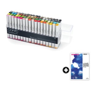 코픽 스케치마카 72색 세트 C /디자인마카 + 알콜 잉크 아트지 A4