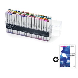 코픽 스케치마카 72색 세트 E /디자인마카 + 알콜 잉크 아트지 A4