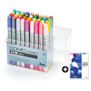 코픽 마카 챠오마카 36색 세트 C /디자인마카 + 알콜 잉크 아트지 A4
