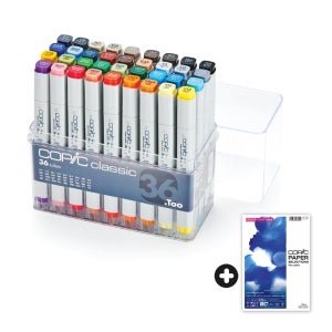 코픽 마카 클래식마카 36색 세트 classic /디자인마카 + 알콜 잉크 아트지 A4