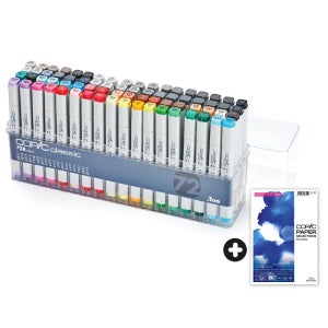 코픽 마카 클래식마카 72색 세트 B /디자인마카 + 알콜 잉크 아트지 A4
