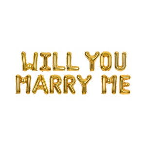 글자은박풍선세트 WILL YOU MARRY ME 윌유메리미 은박풍선 골드 호일 글자 풍선