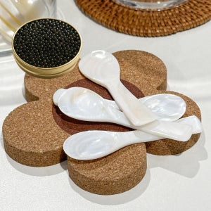 천연 자개 캐비어 스푼 미니 자개 고급 디저트 스푼 7cm