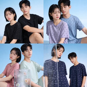 냉감잠옷 여름 반팔 반바지 파자마 홈웨어 세트 빅사이즈