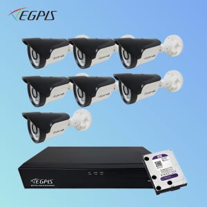 이지피스 500만화소 실외용카메라7개 8채널 녹화기 CCTV세트 WQHDB5524PNIR