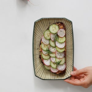 아오미도리 팔각 구이접시 22cm 생선접시