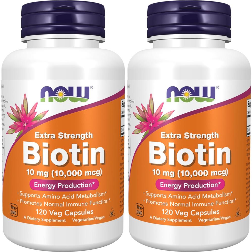 1+1 나우푸드 <b>비오틴 10000mcg</b> 엑스트라 스트렝스 120캡슐