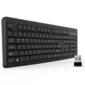 QSENN K1000 무선키보드 (블랙, 키스킨 포함)
