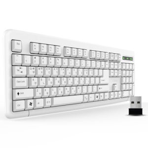 QSENN K1000 무선키보드 (화이트, 키스킨 포함)