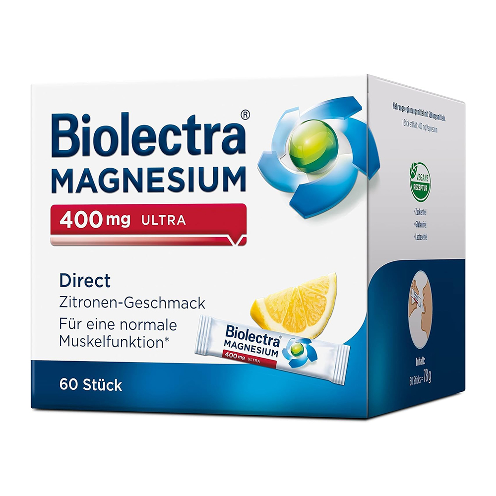 바이오렉트라 <b>마그네슘</b> <b>울트라</b> 다이렉트 <b>400mg</b> 레몬맛 60포