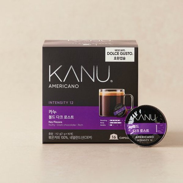 카누 볼드 다크 로스트 16개입 (1개) 네스프레소 호환 캡슐 커피 견과류 대량 구매