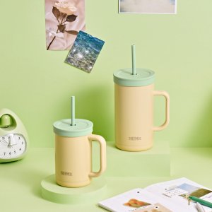 [써모스] 보냉 콤팩트 스트로 컵앤 빨대 텀블러 TKHA-600K (600ml) 식기세척기