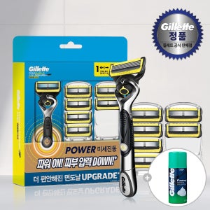 질레트 2024 프로쉴드 옐로우 파워 핸들 1입 & 면도날 7입+포오미폼(증정)