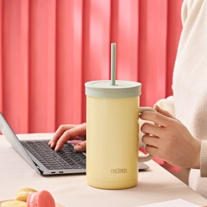 [써모스] 보냉 콤팩트 스트로 컵앤 빨대 텀블러 TKHA-1000K (1L) 식기세척기용