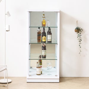 빌바오 4단 600 화이트 유리 진열장 위스키 피규어 레고장식장