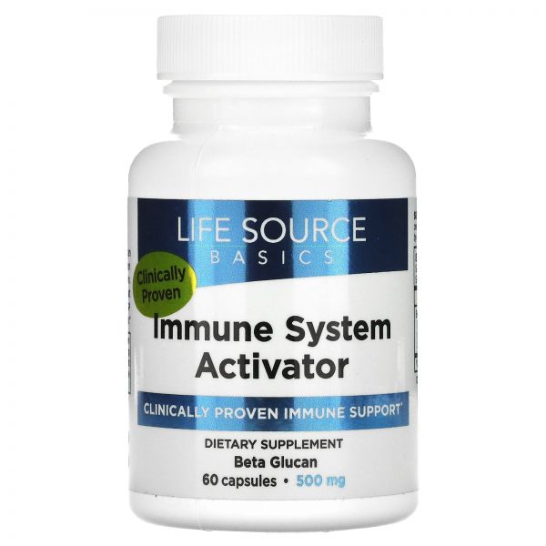 <b>Life Source Basics (WGP Beta Glucan)</b>, 면역 강화제, 500mg, 캡슐 60정