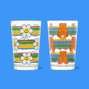 [위글위글] 맥주잔 술잔 2P SET - Retro Edition