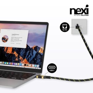 [NEXI] 노트북 랜선 젠더 C타입 to LAN 케이블 2M 맥북 랜젠더 랜포트 1G 기가비트