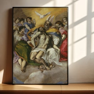 블랙 골드 화이트 그림액자 a1/50x70/a2 작가 엘 그레코 1734 성스러운 삼위일체